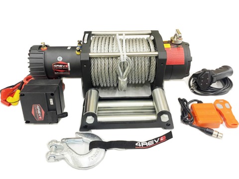 Лебедка автомобильная 4REVO SRX 22000 12V со стальным тросом 4R-W223A-12