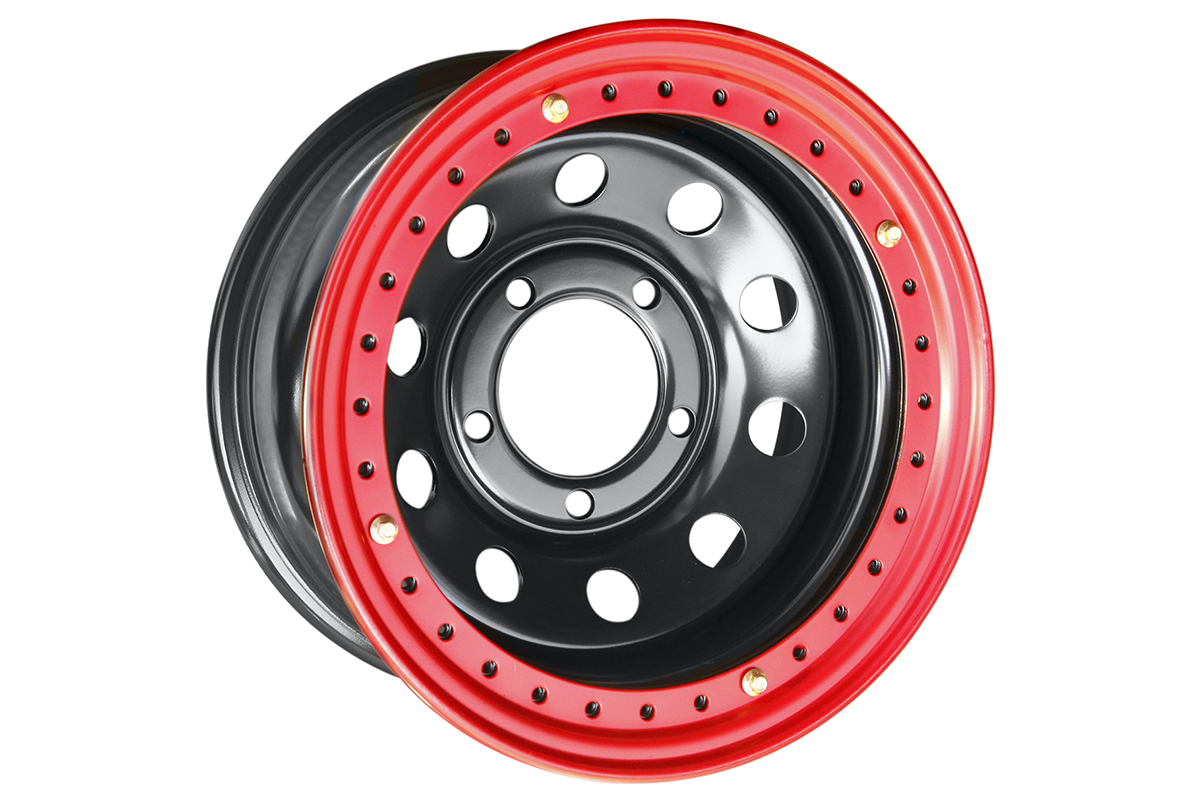 Диск усиленный Toyota Land Cruiser 100 стальной черный 5x150 8xR16 d113 ET-14 с бедлоком (красный) 1680-55013BL-14 BD-R