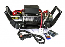 Лебедка переносная ELECTRIC Winch EW 12000 (12В) с синтетическим тросом крепление под квадрат, вариант 2