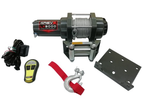 Лебедка для квадроцикла 4REVO LX3000-A 12V со стальным тросом 4R-W302A