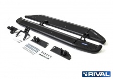 Силовая защита штатных порогов RIVAL Nissan Navara 2015-  2D.4104.1