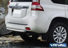 Защита заднего бампера d76 короткая RIVAL Toyota Land Cruiser Prado 150 2009-2013-2017 R.5704.020