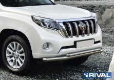 Защита переднего бампера d76+d57 RIVAL Toyota Land Cruiser Prado 150 2009-2013-2017  R.5704.007