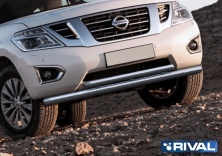 Защита переднего бампера d76+d57 RIVAL Nissan Patrol 2014- R.4114.002