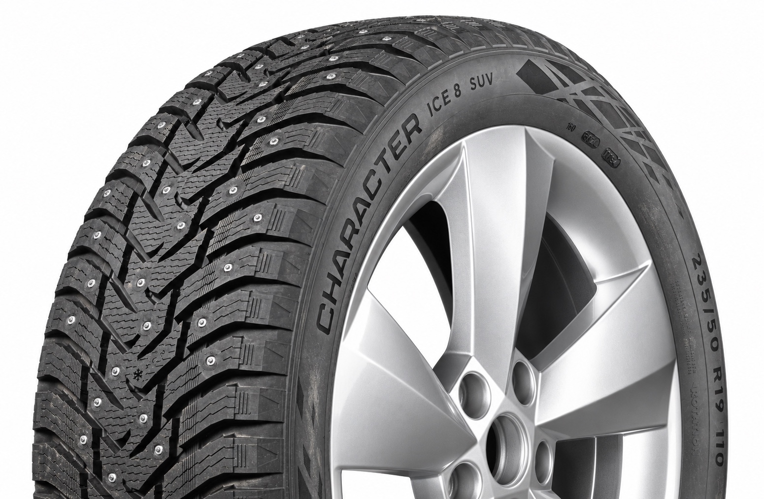 Фото покрышки: Шина IKON Tyres 235/65 R18 110T XL Character Ice 8 SUV Studded (Nordman 8 SUV) шипованные TS78088