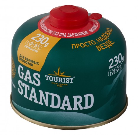 Баллон газовый резьбовой TOURIST STANDARD для портативных приборов 230 г.  TBR-230