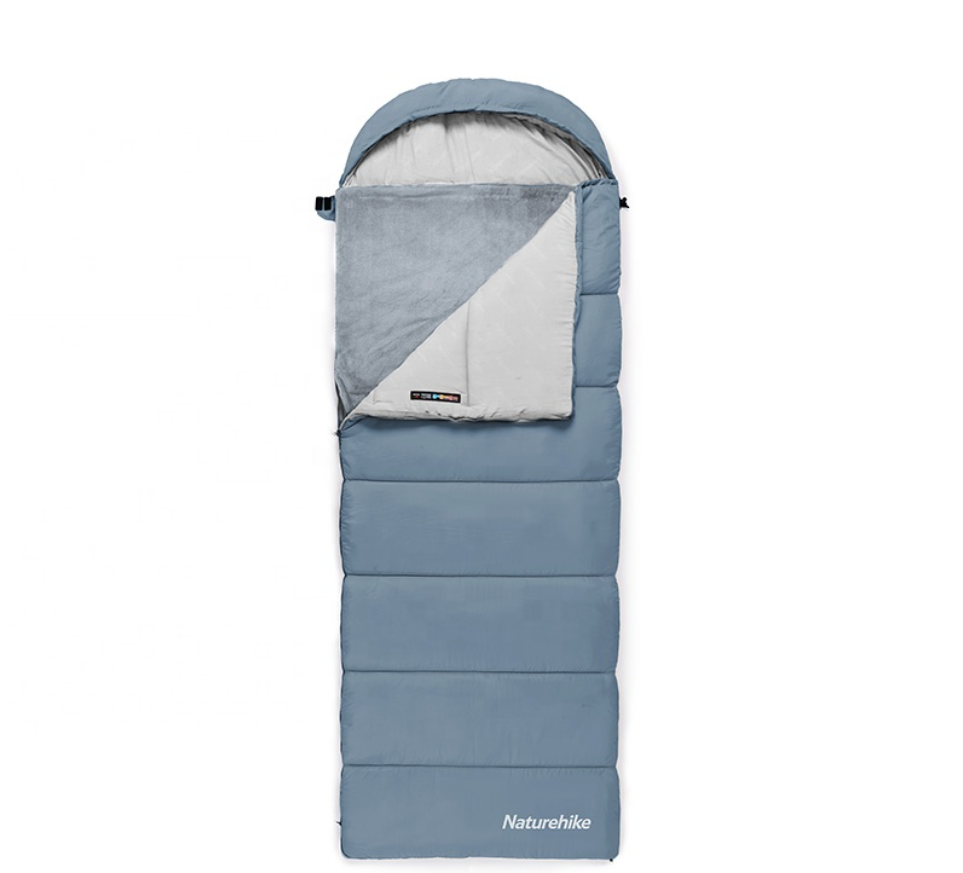 Мешок спальный Naturehike Envelope M400 с подогревом, (190+30)х80 см, (левый)(ТК: -1C), серо-голубой CNK2300SD021-400BL-L