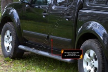 Молдинг на дверь узкий, задний левый Русская артель Nissan Navara 2005-2010  MN-077340