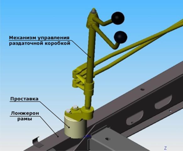 Проставка привода рычагов РК УАЗ Буханка 60мм PPR-452-60