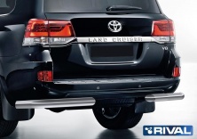 Защита заднего бампера d76 уголки RIVAL Toyota Land Cruiser 200 2015- R.5717.009