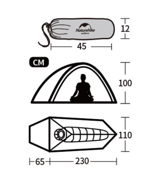 Палатка Naturehike Cloud Up Si 1-местная, алюминиевый каркас, сверхлегкая, синяя NH18T010-T-1DNAV