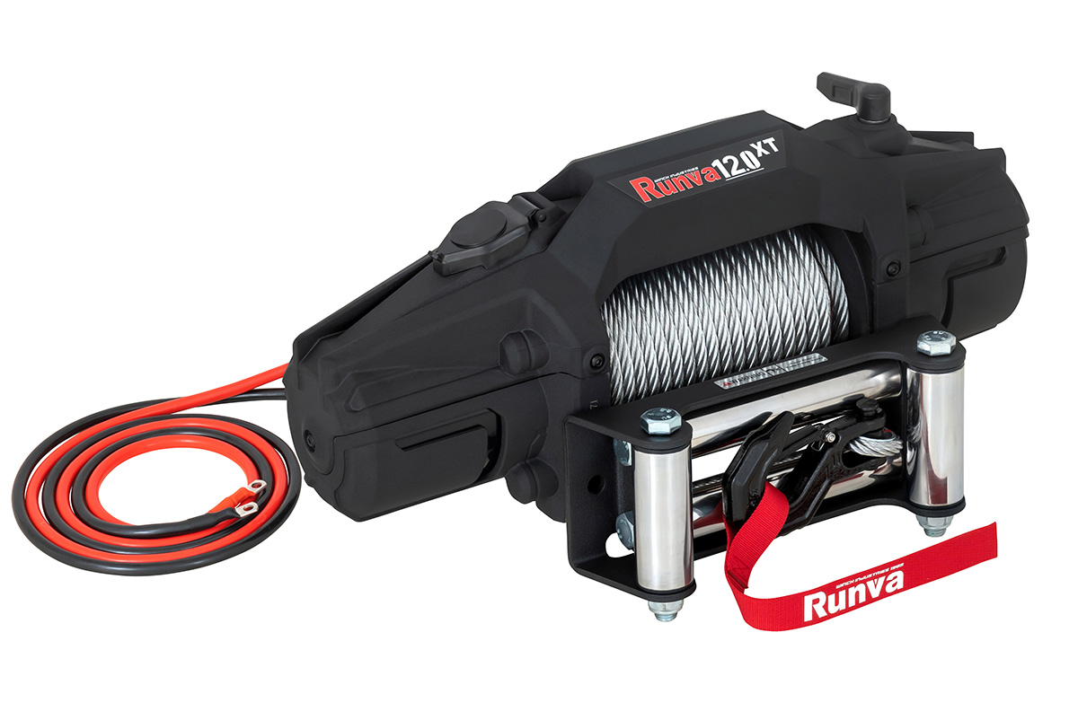 Лебёдка автомобильная электрическая 12V Runva 5443 кг стальной трос EWXT12000F