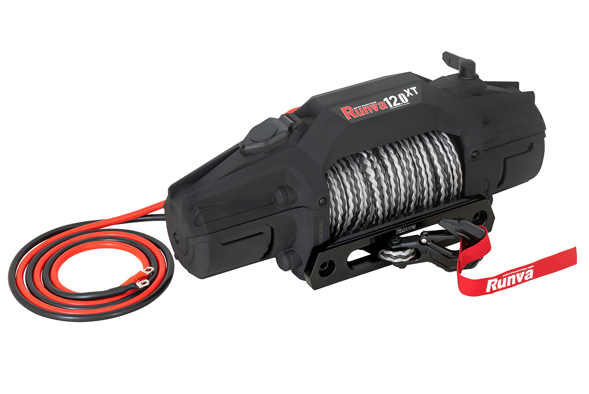 Лебёдка автомобильная электрическая 12V Runva 5443 кг синтетический трос EWXT12000FSR