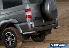 Защита заднего бампера d76 уголки RIVAL UAZ Patriot 2005-2014  R.6301.009