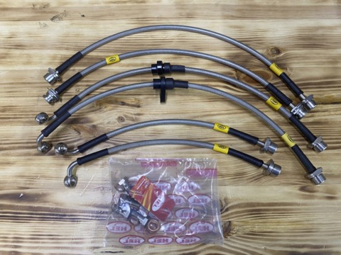 Toyota Land Cruiser 100 1998-2007 (Лифт 50 мм). Комплект из 6 армированных тормозных шлангов JKH-TLC100-6-50