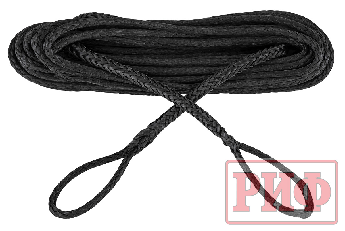 Удлинитель троса лебёдки РИФ 6 мм/20 м черный (синтетический) RopeExt6-20BL