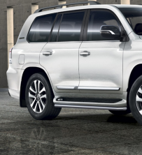 Защита штатного порога Rival + комплект крепежа для Toyota LC200 Excalibur 2017-  R5719003