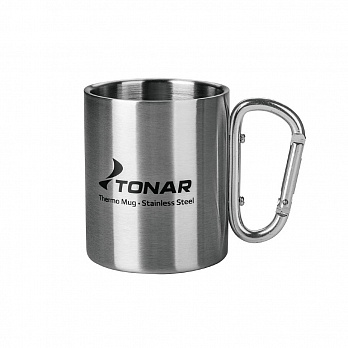 Термокружка ТОНАР 300ML ручка-карабин  T.TK-032-300