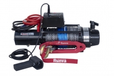 Лебёдка электрическая 12V Runva 12500 lbs 5670 кг (влагозащищенная) синтетический трос EWB12500SSR