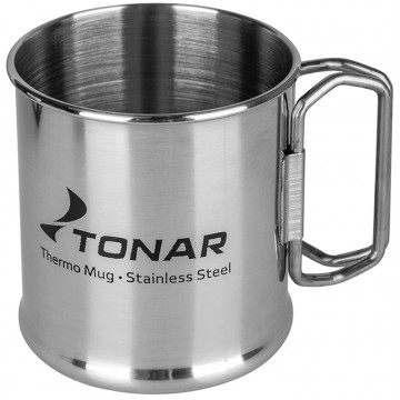 Кружка ТОНАР 300ML металлическая (нержавеющая сталь), со складными ручками  T.TK-035-300