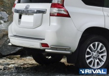 Защита заднего бампера d76+d42 уголки RIVAL Toyota Land Cruiser Prado 150 2009-2013-2017 R.5704.022