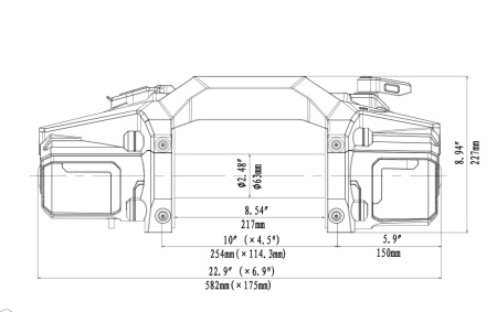 Лебёдка автомобильная электрическая 12V Runva 5443 кг синтетический трос EWXT12000FSR