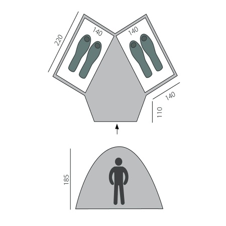 Палатка BTrace Double 4 (Зеленый)  T0509