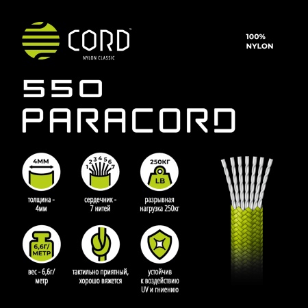 Паракорд 550 CORD nylon 10м (forest camo 2.0.)  550.N10.F.CMF