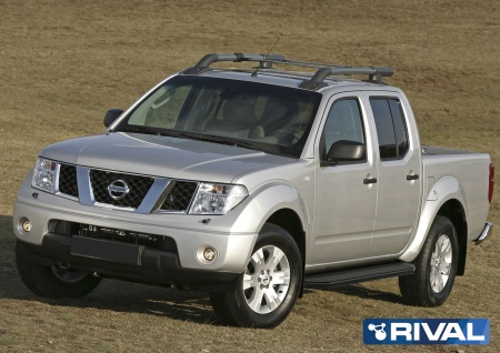 Порог-площадка "Premium-Black" A173ALB + комплект крепежа RIVAL Nissan Pathfinder  A173ALB.4105.1