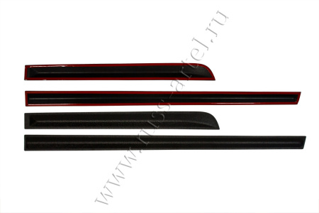 Молдинги на двери узкие (4 шт) Renault Sandero 2009-2013 шагрень MR-075602