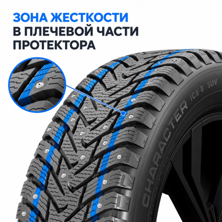 Технологии и конструкция шины: Шина IKON Tyres 245/75 R16 111T Character Ice 8 SUV Studded (Nordman 8 SUV) шипованные TS78068