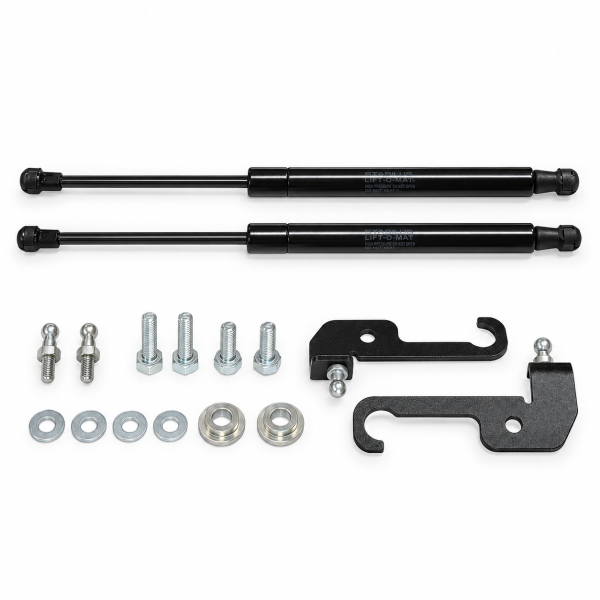 Фото для каталога: Амортизаторы капота, 2 шт. Rival Mitsubishi Pajero Sport 2008-2016/ L200 2006-2015 A.ST.4008.1