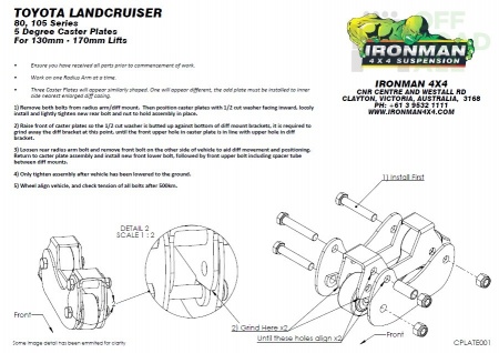 Комплект кастор плат Ironman Toyota LandCruiser 80/105   CPLATE001