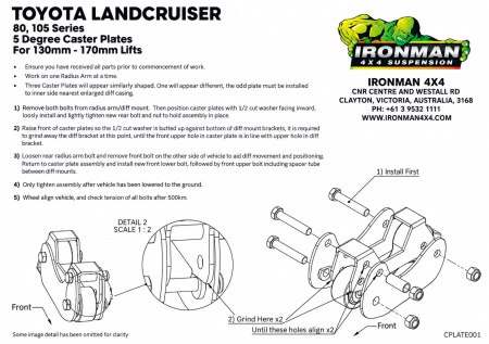 Схема установки и характеристики: Комплект кастор плат Ironman Toyota LandCruiser 80/105 CPLATE001