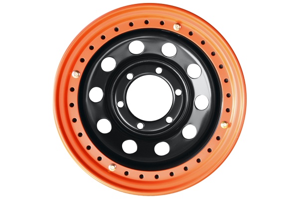 Диск усиленный Тойота Ниссан стальной черный 6x139,7 8xR15 d110 ET-19 с бедлоком (оранжевый) 1580-63910BL-19 BD-O
