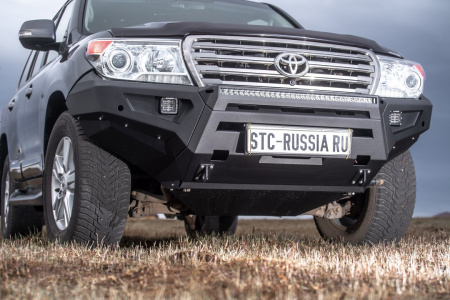 Бампер передний Toyota Land Cruiser 200 2008-2015 под балку и ПТФ STC-TLC200/08-BF-C1-L1L4