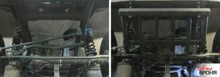 Защита рулевых тяг из трубы АвтоБроня UAZ Hunter 2009-  222.06314.1