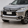 Фото изделия: Защита переднего бампера d76+d57 Rival Mitsubishi Pajero Sport 2016- R.4012.001