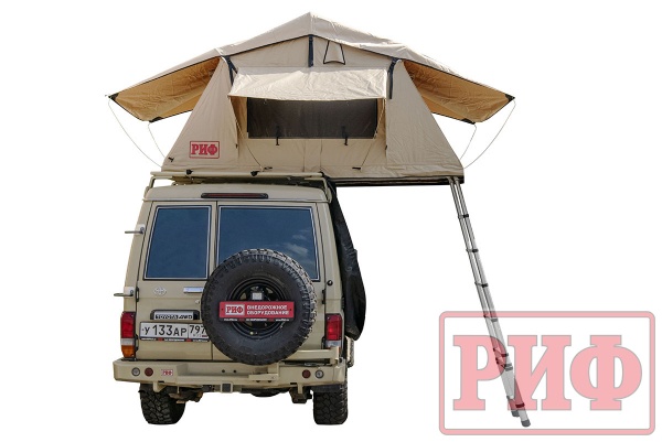 Палатка на крышу автомобиля РИФ Soft RT01-140, тент песочный, 280 гр., 140х120х30 см. RIFRT0114060000