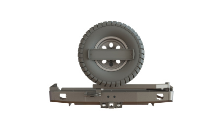 Бампер задний Toyota Land Cruiser 80 калитка центр, под ПТФ STC-TLC80-BR-C1-L2