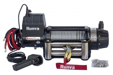 Лебёдка электрическая 12V Runva 9500lbs, 4350кг, влагозащищенная   EWB9500S