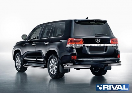 Защита заднего бампера d76+d42 уголки RIVAL Toyota Land Cruiser 200 2015- R.5717.008