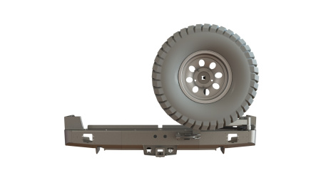 Бампер задний Toyota Land Cruiser 105 калитка справа, под ПТФ STC-TLC105-BR-C2-L2
