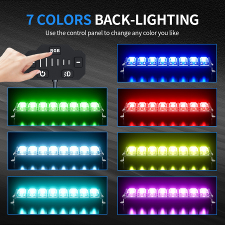 Светодиодная фара комбинированного света AURORA 762 мм 372W LED с RGB подсветкой ALO-N-30