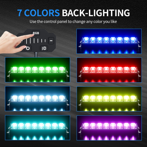 Светодиодная фара комбинированного света AURORA 762 мм 372W LED с RGB подсветкой ALO-N-30