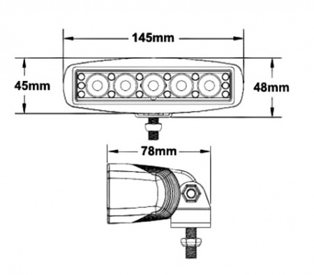 Фара водительского света РИФ 145х45х78 мм 15W LED РИФ  SM-811F