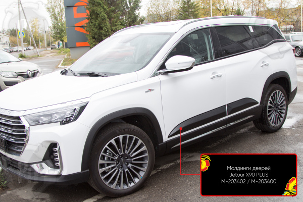 Молдинги на двери Jetour X90 Plus 2021- шагрень M-203402