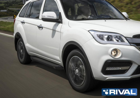Порог "Black" RIVAL Suzuki Vitara 2015-/Ford Ecosport 2014-/ Lifan X60 2012-2016/ Lifan X60 2016-  F160ALB
