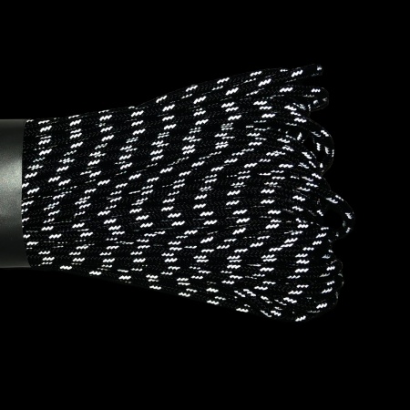 Паракорд 275 (мини) CORD nylon 30м световозвращающий (black)  275.N30.LM.B
