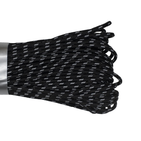 Паракорд 275 (мини) CORD nylon 30м световозвращающий (black)  275.N30.LM.B